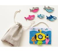 ZAC HOME Shark Finger Puppets Set (1-5) - Soft Felt Finger Puppets with Submarine Carry Case - Educational Counting Toy for Toddlers & Preschool Kids - Storytelling & Nursery Rhyme Playset