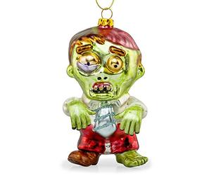 Zac the Zombie Glass Bauble Novelty Horror Christmas Tree Decoration