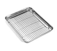 Zacfton Baking Sheet with Wire Rack Set, 16 x 12 x 1 Inch Stainless Steel Cookie Sheet Pan Toaster Oven Tray with Rack, Non-stick & Dishwasher Safe