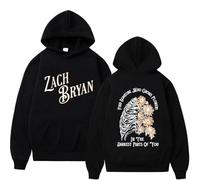 Zach Bryan Hoodie Unisex The Burn Tour Sweatshirt, Retro Pullover Hoodie Men Women, Casual Streetwear Country Music Hoodie for Festivals (Black,M)