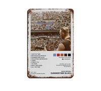 Zach Bryan Posters Summertime Blues Poster Album Cover Poster Retro Poster Metal Tin Sign Chic Art Retro Iron Painting Bar People Cave Cafe Family Garage Poster Wall Decoration 8x12inch(20x30cm)