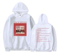 Zach Bryan The Burn Tour Hoodie Unisex, Retro Casual Sweatshirt, Country Music Streetwear Hoodie for Men Women Travel (White,M)