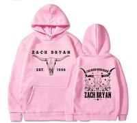 Zach Bryan Unisex Hoodie The Burn Tour, Retro Streetwear Sweatshirt, Country Music Gift Hoodie for Men Women (Pink,XL)