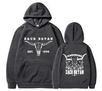 Zach Bryan Unisex Hoodie The Burn Tour, Retro Streetwear Sweatshirt, Country Music Gift Hoodie for Men Women (Dark Gray,S)