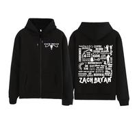 Zach Bryan Zip Hoodie Unisex The Burn Tour Sweatshirt, Retro Zip-Up Pullover for Men Women, Country Music Hoodie for Festivals (Black3,L)