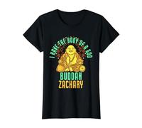 Zachary Saying Fat Buddah Funny Name Zachary Value Graphic T-Shirt, Women, Black, S