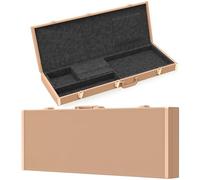 zachary Wood Case Portable Square Guitar Case Deluxe Microgroove Flat Fits For IBANEZ、FENDER、PRS、ESP More, Elegant Brown, Electric + Guitar Stand + Electric Guitar Strings