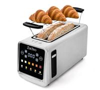 ZACHVO 235mm Long Slot Toaster for Sourdough & Artisan Bread,Touchscreen | 4 Slice Capacity for Toast or 2 Longer Artisan Slices, LED Countdown & Memory Function, Bagel Mode & Single Slice