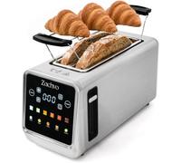 ZACHVO 4 Slice Long Slot Toaster with Smart Touchscreen & Memory Function | 235mm Long Slots for Sourdough & Artisan Bread up to 120mm High,LED Countdown,Single-Side Toasting