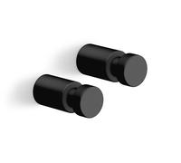 Zack Aivo 1.9 cm Powder Coated Black Stainless Steel Towel Hooks, Set of 2
