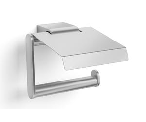 Zack Atore Toilet Roll Holder with Lid - 40415 - Brushed Stainless Steel