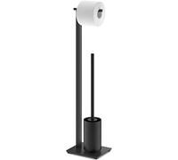 Zack CARVO butler Brush + Toilet paper, Black Stainless Steel
