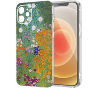 ZackLi Phone Case Compatible with iPhone XR Blumengarten Famous Garden Flower Gustav Art Klimt Silicone Shockproof Phone Cover, Love 2