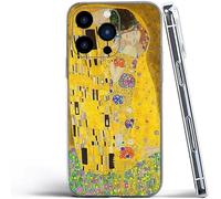 ZackLi Phone Case The Kiss Compatible with iPhone 13 Case Gustav Classic Art Klimt Valentine The Lovers Romantic Silicone Shockproof Phone Cover