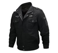 ZACOLLAN Men Jacket Men Light Comfortable Casual Long Sleeve Jacket Men Regular Fit Classic Trend Transition Jacket Men Youth Fashion Urban Outdoor Jacket G-Black M