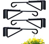 Zacool 4Pack Adjustable Vinyl Fence Hooks for Widths 0.75-3 Inch, Heavy Duty Plant Hangers for Bird Feeders, Lights, Basket - Over the Fence Outdoor Hanger