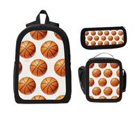ZaCosy basketball items Sport club Backpack with Lunch Box Pencil Set 3 Women Men, Multi6, 17x12.6 x5.1in