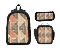 ZaCosy floral abstract flowers and leaves pastel purple colors light Backpack with Lunch Box Pencil Set 3 Women Men, Multi8, 17x12.6 x5.1in, Traditional Backpacks