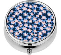 ZaCosy Mini Portable Pill Case Box for Purse Vitamin Medicine Metal Small Cute Travel Pill Organizer Container Holder Pocket Pharmacy ditsy floral daisies summer meadow small flowers