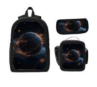 ZaCosy Solar system and planets outer space Vivid representation the solar Backpack with Lunch Box Pencil Set 3 Women Men, Multi5, 17x12.6 x5.1in, Traditional Backpacks