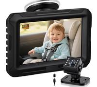 Zacro Baby Car Camera HD 1080P - Baby Car Mirror 4.3'' Display for Rear Seat with Night Vision Function, Wide View Angle, Reusable Sucker Bracket, USB interface