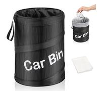 Zacro Car Bin with 5 Garbage Bags - Foldable and Water Resistant Auto Trash Bag Camp for Garbage and Litter Storage and Collection