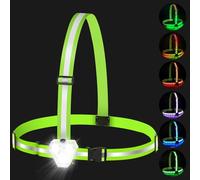 Zacro LED Running Lights for Runners with 9 RGB Mode, 500LM High Visibility Adjustable Running Chest Lights for Walking at Night, Rechargeable Running Vest with Light for Cycling Hiking Dog Walking