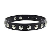 Zac's Alter Ego 1-Row Conical Studded PU Faux Leather Studded Choker
