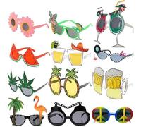 Zac's Alter Ego 12 Pairs Luau Party Sunglasses - Funny Tropical Hawaiian Eyeglasses for Adults, Summer Beach Photo Booth Props, Novelty Cocktail Party Eyewear for BBQ, Birthday & Pool Party Supplies