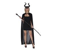 Zac's Alter Ego 3-Piece Evil Witch Halloween Costume Set: Horned Headband, Long Velvet Cloak, and Mystical Prop Staff