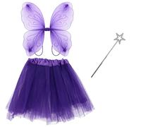 Zac's Alter Ego 3 Piece Fancy Dress Butterfly Wings, Wand & Tutu Fairy Set