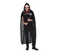 Zac's Alter Ego 3-Piece Grim Reaper Costume Set with Black Hooded Cape, Bloody Skull Mask, and Plastic Scythe