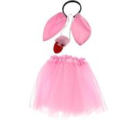 Zac's Alter Ego 3 Pieces Pig Costume Include Pig Ear Headband with Bowtie Nose and Tutu Skirt for Women Halloween Costume Dress up Perfect for Easter & Cosplay, World Book Day Costumes
