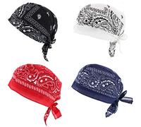 Zac's Alter Ego 4 Fitted Paisley Print Zandanas. (Easy Tie Durag/Skull Cap)