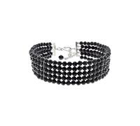 Zac's Alter Ego 5 Row Glossy Black Gothic Choker Necklace