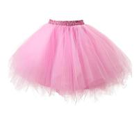 Zac's Alter Ego 80s Club Fancy Dress Adult Women's 4 Layer Tutu Skirt Including Silk Lining - Layered Tulle Petticoat Halloween Fairy Princess Angel (Baby Pink)
