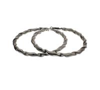 Zac's Alter Ego 9.1cm Twisted Bars Gold & Silver Hoop Earrings