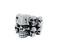 Zac's Alter Ego 9 Skulls Ring - Alternative Gothic Jewellery Vintage Punk Skull Gift for Men Boys