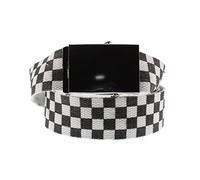 Zac's Alter Ego Adjustable Checkered Canvas Webbing Belt with Slider Buckle