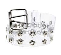 Zac's Alter Ego Adjustable Clear Transparent PVC Belt with 2 Row Floral Eyelets