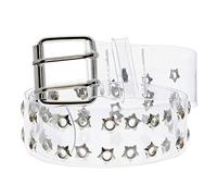 Zac's Alter Ego Adjustable Clear Transparent PVC Belt with 2 Row Star Eyelets