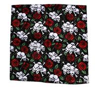 Zac's Alter Ego Alternative Skull & Red Roses Print Bandana/Neck Scarf