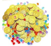 Zac's Alter Ego Bag of Pirate Treasure Coins & Gems - Halloween Pirate Party Supplies Cosplay