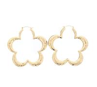 Zac's Alter Ego Bamboo Style Gold & Silver Patterned Earrings (Gold Floral Bamboo Pattern)