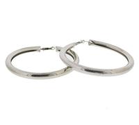 Zac's Alter Ego Bamboo Style Gold & Silver Patterned Earrings (Silver 8.5cm Round Patterned Hoops)