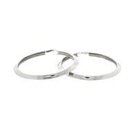 Zac's Alter Ego Bamboo Style Gold & Silver Patterned Earrings (Silver Round Edged Hoops)