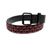 Zac's Alter Ego Bicolour Chessboard 3 Row Pyramid Studded Belt