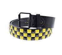 Zac's Alter Ego Bicolour Chessboard 3 Row Pyramid Studded Belt