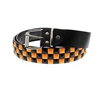 Zac's Alter Ego Bicolour Chessboard 3 Row Pyramid Studded Belt