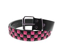 Zac's Alter Ego Bicolour Chessboard 3 Row Pyramid Studded Belt